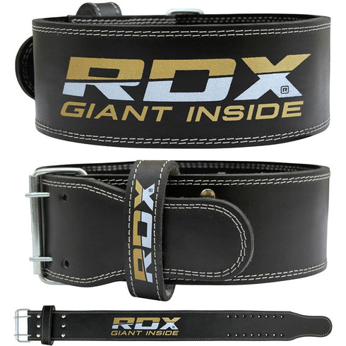 RDX 4PBO BLACK LEATHER 10MM POWER LIFTING BELT-1